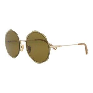 Chloé Womens Round/Oval Gold Gold Green Fashion Designer Eyewear